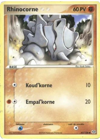 Rhinocorne #62/106 — EX Émeraude
