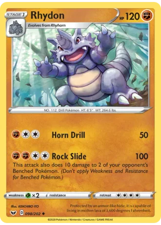 Rhydon #98/202 — Sword & Shield