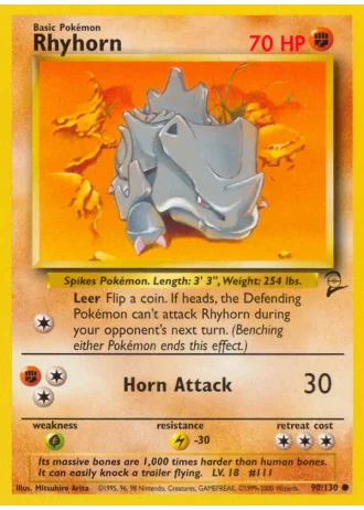 Rhyhorn #90/130 — Base Set 2