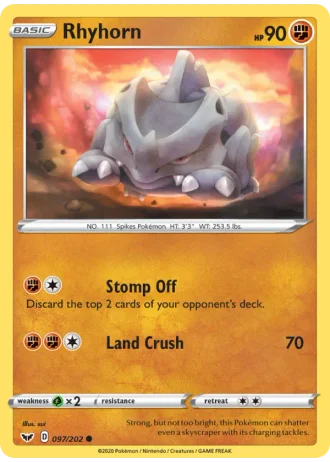 Rhyhorn #97/202 — Sword & Shield