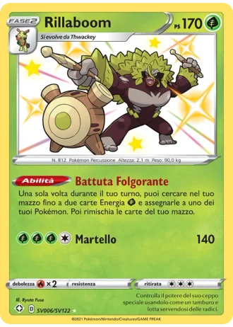 Rillaboom SV006/122 — Tesoro Cromatico (Destino Splendente)