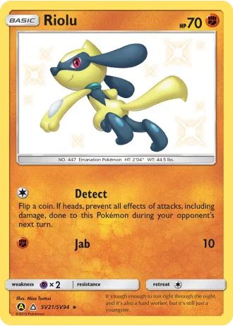 Riolu SV21/94 — Shiny Vault (Hidden Fates)