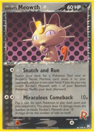 Rocket's Meowth #46/109 — Team Rocket Returns