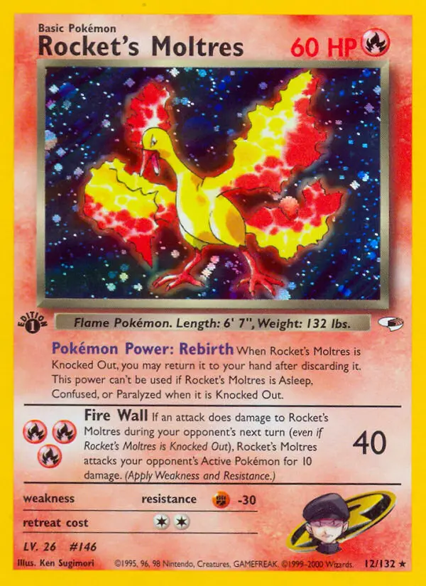 Rocket's Moltres (1st Edition) #12 — Gym Heroes (1st Edition)