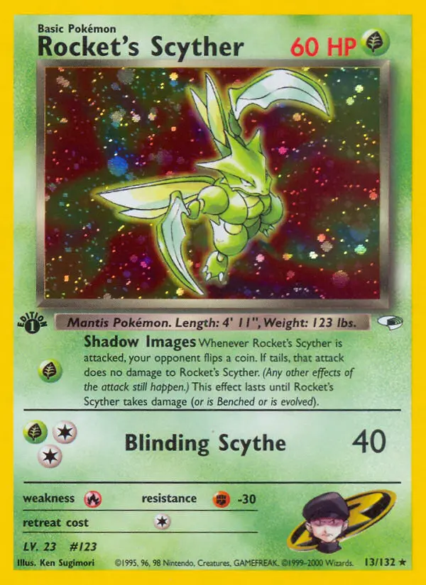 Rocket's Scyther (1st Edition) #13 — Gym Heroes (1st Edition)