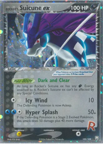 Rocket's Suicune ex #105 — Team Rocket Returns