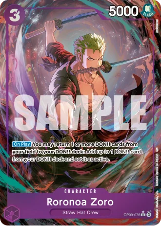 Roronoa Zoro (OP09-076) (Alternative Art) — One Piece Card The Best Vol.2(PRB02)