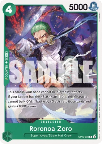 Roronoa Zoro (OP12-036) — Legacy of the Master (OP12)