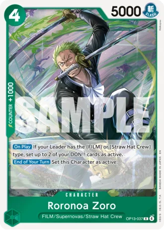 Roronoa Zoro (OP13-037) — Carrying on His Will (OP13)