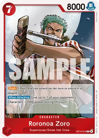 Roronoa Zoro (OP14-015) — The Azure Sea's Seven (OP14-EB04)
