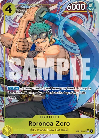 Roronoa Zoro (OP15-113) (Alternative Art) — Adventure on Kami's Island (OP15-EB04)