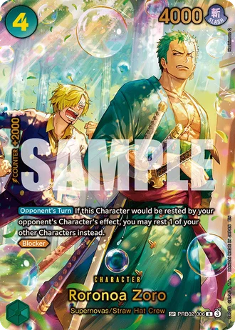 Roronoa Zoro (PRB02-006) (Alternative Art 2) — The Azure Sea's Seven (OP14-EB04)