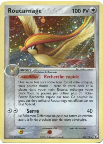 Roucarnage #10/112 — EX Rouge Feu & Vert Feuille