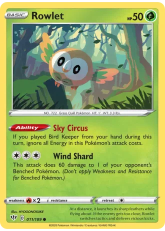 Rowlet #11/189 — Darkness Ablaze