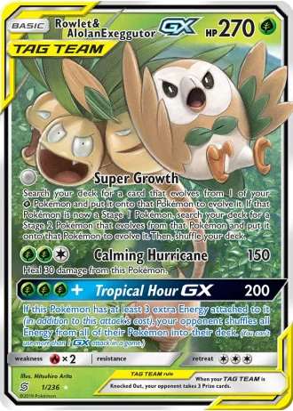 Rowlet & Alolan Exeggutor GX #1/236 — Unified Minds