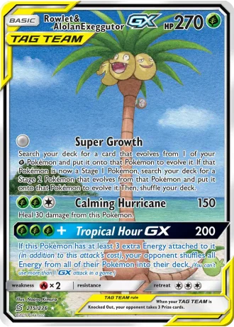 Rowlet & Alolan Exeggutor GX #215/236 — Unified Minds