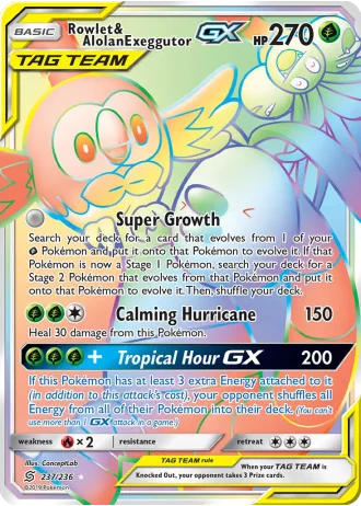 Rowlet & Alolan Exeggutor GX #237/236 — Unified Minds