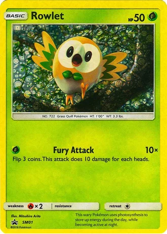 Rowlet (General Mills Sequin Holo) — Unnumbered Promos