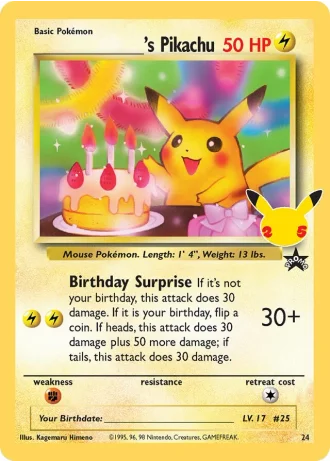 _____'s Pikachu #24/53 — Classic Collection (Celebrations)