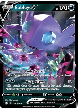 Sableye V #120/202 — Sword & Shield