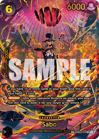 Sabo (PRB02-014) (Alternative Art 2) — Adventure on Kami's Island (OP15-EB04)