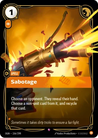 Sabotage #156/298 — Origins