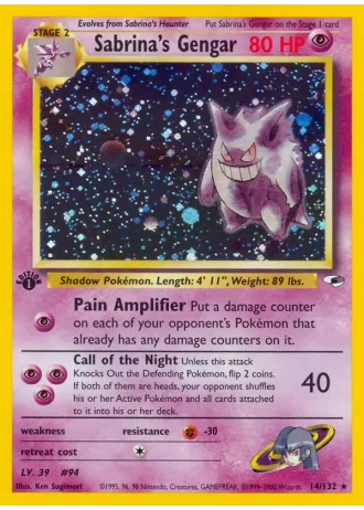 Sabrina's Gengar (1st Edition) #14/132 — Gym Heroes (1st Edition)