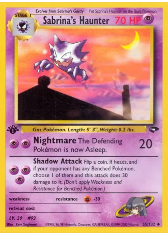 Sabrina's Haunter (1st Edition) #55/132 — Gym Challenge (1st Edition)