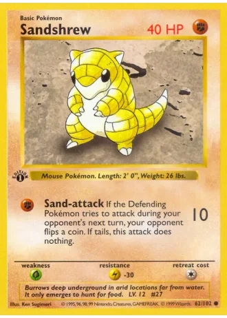 Sandshrew #62/102 — Base Set