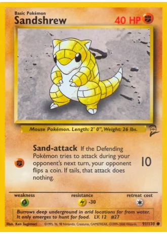 Sandshrew #91/130 — Base Set 2