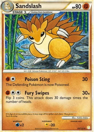 Sandslash #29/123 — HeartGold SoulSilver