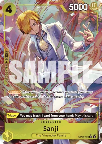 Sanji (OP04-104) (Alternative Art) — One Piece The Best (PRB01)