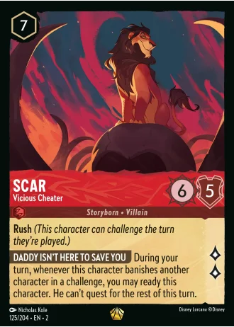 Scar - Vicious Cheater #125/204 — Rise of the Floodborn