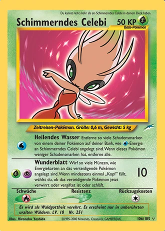 Schimmerndes Celebi (1. Edition) #106/105 — Neo Destiny (1. Edition)