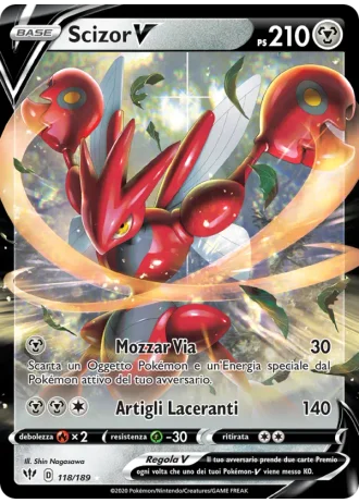 Scizor V #118/189 — Fiamme Oscure