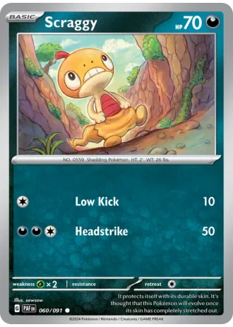 Scraggy #060/91 — Paldean Fates