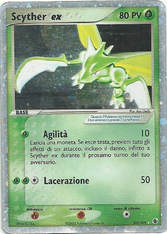 Scyther ex #102 — EX Rubino & Zaffiro