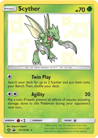 Scyther SV1 — Shiny Vault (Hidden Fates)