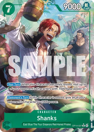 Shanks (OP14-027) (Alternative Art) — The Azure Sea's Seven (OP14-EB04)