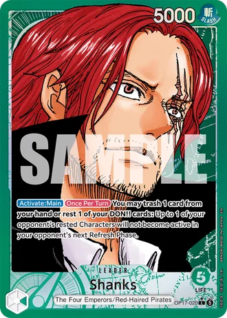 Shanks (OP17-020) (Alternative Art) — The World's Strongest Warriors (OP17)