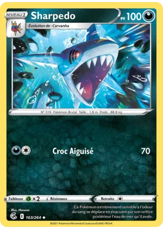 Sharpedo #163 — Poing de Fusion