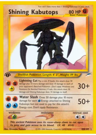 Shining Kabutops (1st Edition) #108 — Neo Destiny (1st Edition)