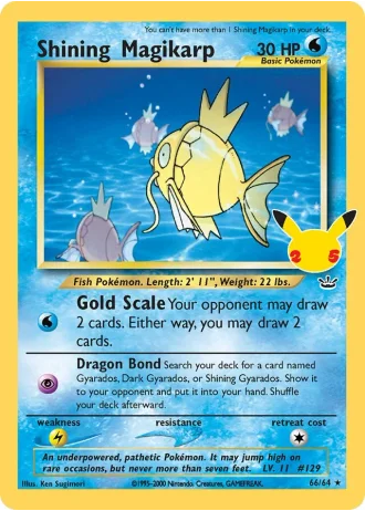 Shining Magikarp #66/64 — Classic Collection (Celebrations)