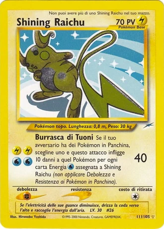 Shining Raichu #111/105 — Neo Destiny