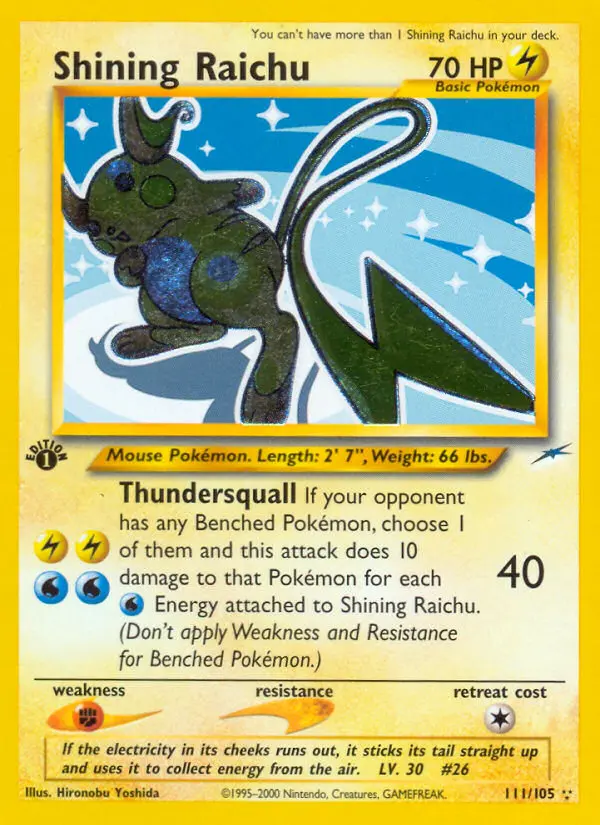 Shining Raichu (1st Edition) #111 — Neo Destiny (1st Edition)