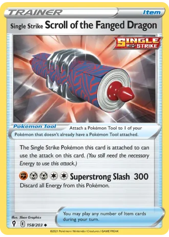 Single Strike Scroll of the Fanged Dragon #158/203 — Evolving Skies