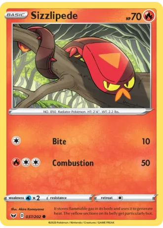 Sizzlipede #37/202 — Sword & Shield