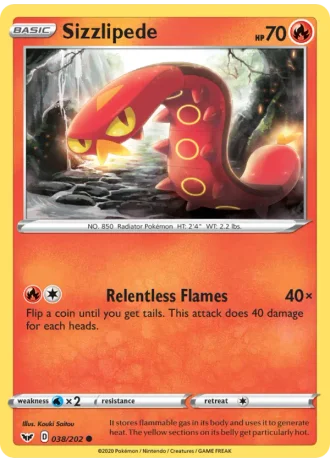 Sizzlipede #38/202 — Sword & Shield