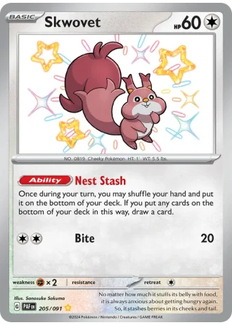 Skwovet #205/91 — Paldean Fates