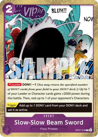 Slow-Slow Beam Sword (OP07-076) (Pirate Foil) — One Piece Card The Best Vol.2(PRB02)